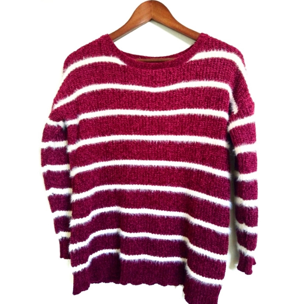 Promesa Striped Crew Neck Long Sleeve Sweater
